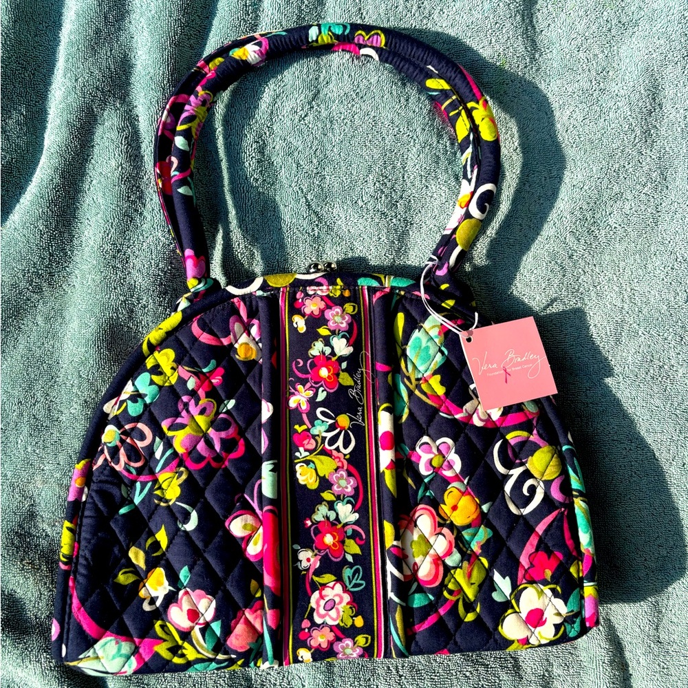 Vera Bradley Eloise Ribbons breast cancer awareness quilted handbag purse